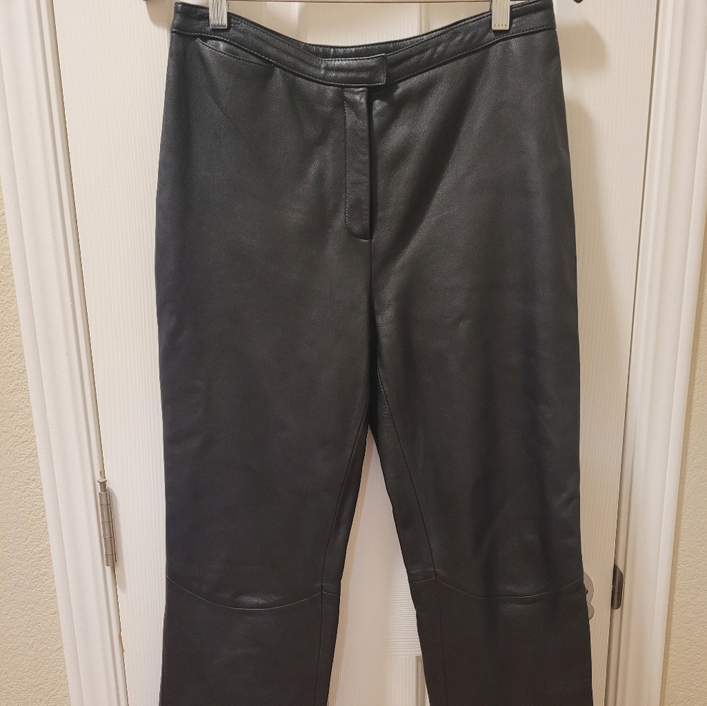 100 Black leather Pants. Sz 7/8